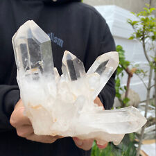 3lb Large Natural Clear White Quartz Crystal Cluster Rough Healing Specimen picture