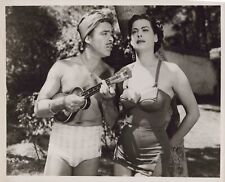 Germán Valdés + Unknow Woman (1950s) 🎬⭐ Original Vintage Swimsuit Photo K 161 picture