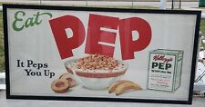 Rare Vtg Kelloggs Ceral 1920s Eat Pep Cearl  Advertising Banner Litho Art Poster picture