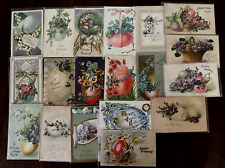LOT of 22 Antique  Easter POSTCARDS with Pretty  EASTER EGGS & Flowers-eggs-f720 picture