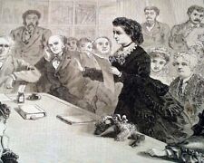 Rare Women's Suffrage Movement Susan B. Anthony & More w/ Print 1871 Newspaper picture