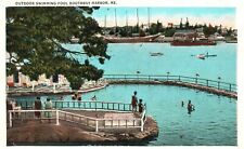 Vintage Postcard 1939 Outdoor Swimming Pool Boothbay Harbor Maine Tichnor Pub. picture