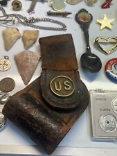 Junk Drawer Lot Coins Pocket Watch Bayonet Holder Arrowheads Signed Card Knife picture