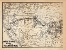 1916 Denver and Rio Grande Railroad System Map Vintage Railway Map 1634 picture