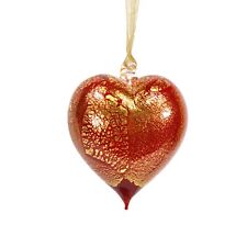 Handmade Murano Glass Heart Shaped Ornament,1 PCS, Red Glass Heart Ornament, ... picture