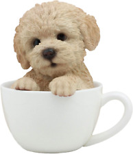 Ebros Realistic Adorable Brown Poodle Dog Teacup Statue 6