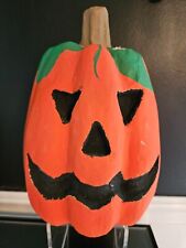 Vintage Handmade Paper Mache Halloween Pumpkin Approx. 10 Inches Tall 7 In Wide picture