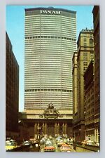 New York City, Scenic View Pan Am Building, Antique Souvenir Vintage Postcard picture