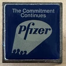 Vintage PFIZER Lapel Hat Pin ~ Square Glossy Finish ~ Covid Vaccine [Q] picture