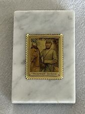 Vintage March Co Marble Paperweight 32 Cent Stamp Designs Stonewall Jackson picture