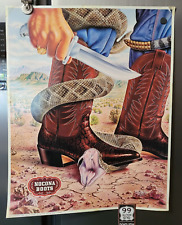 Vintage 1979 Nocona Boots Advertisement Poster Alex Ebel 19” X 23 3/4” picture
