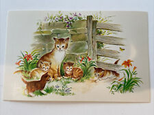 Vintage KITTEN Postcard Mother her 4 Kittens Unposted Unused Red Farm Studios picture