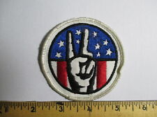 Peace Fingers USA Flag Patch NOS Stars & Stripes Ole Glory Fist Vintage picture