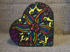 Hand Designed and Hand Painted Recycled Heart Shaped Storage Box picture