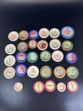 Lot Of Various Sized Wax Paper Vintage Milk and Drink Caps picture