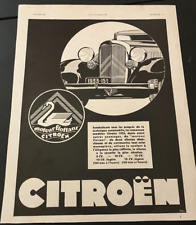 1933 Citroen 15cv - Vintage Original Automotive French Print Ad / Wall Art CLEAN picture