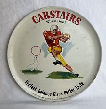VTG. CARSTAIRS Distilling Co. White Seal Whiskey Football Advertising Tin Tray picture