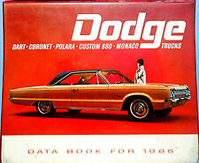 1965 Dodge Data Book - Dart - Monaco - Coronet - Custom Polara  Custom 880 A-100 picture