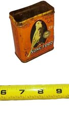 VINTAGE Hartz Mountain Lid Missing  Song Food Metal Tin Mid Century Canary Food  picture
