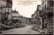 1919 RPPC Ruins Rue Saint Pierre, Verdun France Photo Postcard- WWI Soldier Mail picture