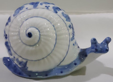 Vintage 'Andrea by Sadek' Cobalt Blue and White Snail Bank picture