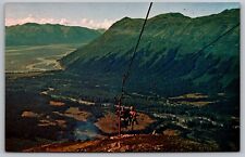 Alaska Mount Alyeska Resort Chair Lift Mountains Forest Timber Line VTG Postcard picture