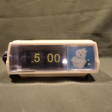 VINTAGE SANKYO White Flip Clock L105Z 50Hz 60Hz Maltese Dog Space Age Japan picture