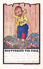 AFRICAN AMERICAN CHILD WITH WATERMELON DISTURBING THE PIECE 1906 P0STCARD 9462 picture