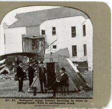 SAN FRANCISCO EARTHQUAKE,  Refugee Camp, Former Residence Behind--Stereoview L84 picture