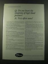 1986 Pfizer Pharmaceuticals Ad - Know the symptoms of high blood pressure? picture