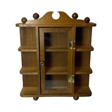MCM Vintage Small Wood Wall Cabinet Trinket Display Shelf For Miniatures picture