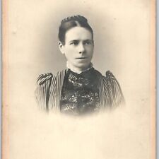 ID'd c1880s Eastbourne, England Lady Cabinet Card Photo Miss Emily Wheeler B21 picture
