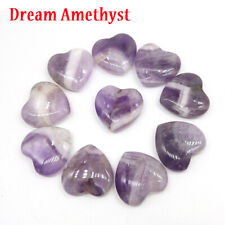 10PC Rose Quartz Pocket Palm Worry Stones Heart Natural Energy Crystal Polished picture