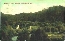 Russian River Railroad Bridge Guerneville California CA 1916 DB Postcard C12 picture