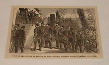 1876 magazine engraving ~ SULTAN OF TURKEY Visiting England picture