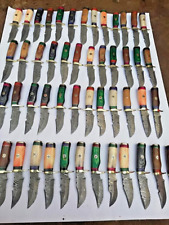 LOT OF 20 PCS CUSTOM HAND-FORGED DAMASCUS STEEL SKINNER HUNTING KNIVES FREE USA. picture