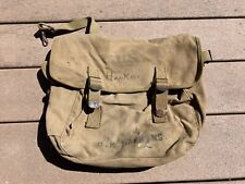 ORIGINAL WWII US AIRBORNE PARATROOPER M1936 MUSETTE JUMP BAG NAMED picture