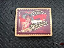 Vintage Art Deco Elite Gift Special Red Candy Chocolate Metal Tin Box & Lid ONLY picture