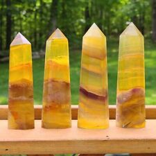 Wholesale Lot 1 Lb Natural Yellow Fluorite Obelisk Tower Crystal Wand Energy picture