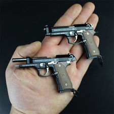 1:3 Beretta 92F Craft Metal Miniature Pistol Gun Model Keychain Pendant Gifts picture