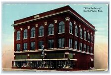 North Platte Nebraska NE Postcard Elks Building Store Scene Street 1913 Antique picture