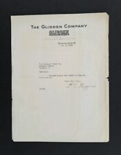Original 1920 Letterhead ~ The Glidden Company ~ Cleveland, Ohio picture
