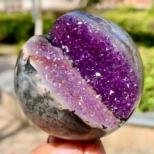 231G Natural Uruguayan Amethyst Quartz crystal open smile ball therapy picture