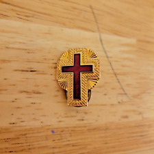 (#3) VINTAGE FREEMASON Knights Templar Past Commander Metal Cap Cross Pin picture