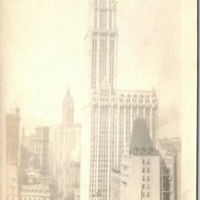 c1920s New York City Woolworth Building RPPC Real Photo Broadway Postcard NY A44 picture