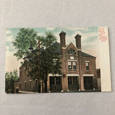 Waltham Massachusetts Fire Station House Building Firefighter Postcard picture