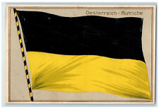 c1940's Black and Yellow Flag Austria Embossed Unposted Antique Postcard picture