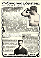 1901 THE SWOBODA SYSTEM BODYBUILDING SELF-HELP QUACK VINTAGE ADVERTISEMENT Z342 picture