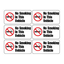 6 Pack NO SMOKING IN THIS VEHICLE Car Window Bumper Warning Vinyl Sticker Decals picture