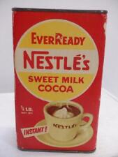 Vintage Rare EverReady Instant Nestle's Sweet Milk Cocoa 1/2 lb. Paper Label Tin picture